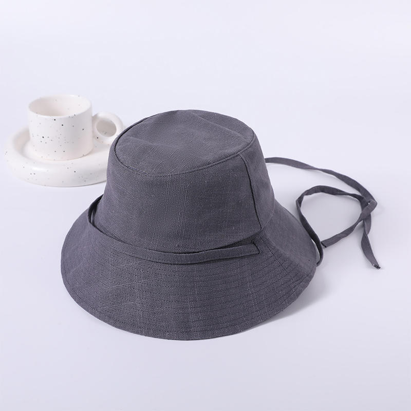 Primavera y verano, nuevo juego de ocio, versión coreana femenina, sombrero de pescador gris oscuro, sombrilla para exteriores, sombrero de protección solar