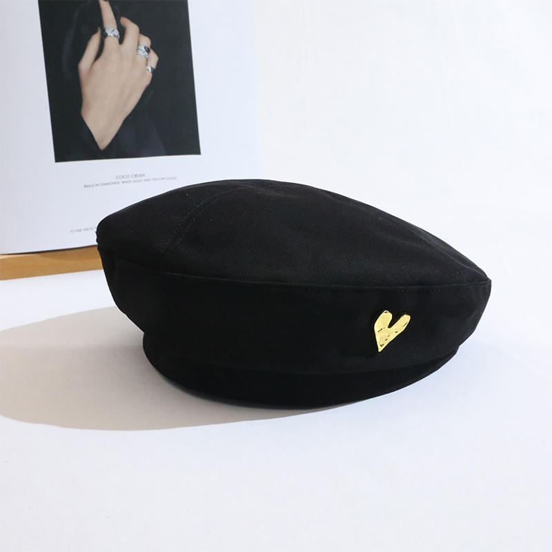 Sombrero negro Versión coreana de la boina tendencia nueva moda casual primavera y verano boina