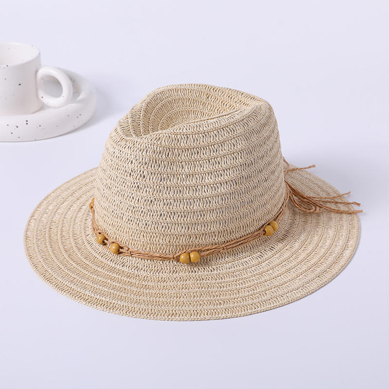 Sombrero de paja de albaricoque, primavera y verano, nuevo juego de ocio, sombrero de playa, sombrero de copa de estilo europeo y americano para mujer, sombrero de sombrilla para exteriores
