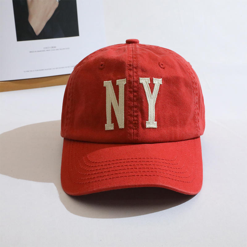 Red hat hombres y mujeres parejas versión coreana de la gorra con visera NY patrón tendencia nueva moda japonesa casual primavera y verano gorra de béisbol