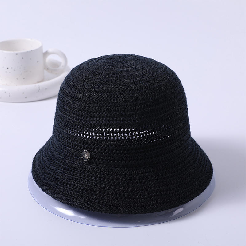 Sombrero de punto primavera y verano nuevo juego de ocio sombrero de playa tejido versión coreana femenina del sombrero de pescador sombrilla al aire libre sombrero protector solar