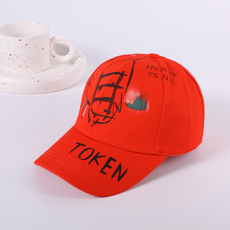 Sombreros de grafiti rojos para hombres y mujeres, parejas, gorras coreanas, tendencia, nueva moda, gorras de béisbol informales japonesas de primavera y verano