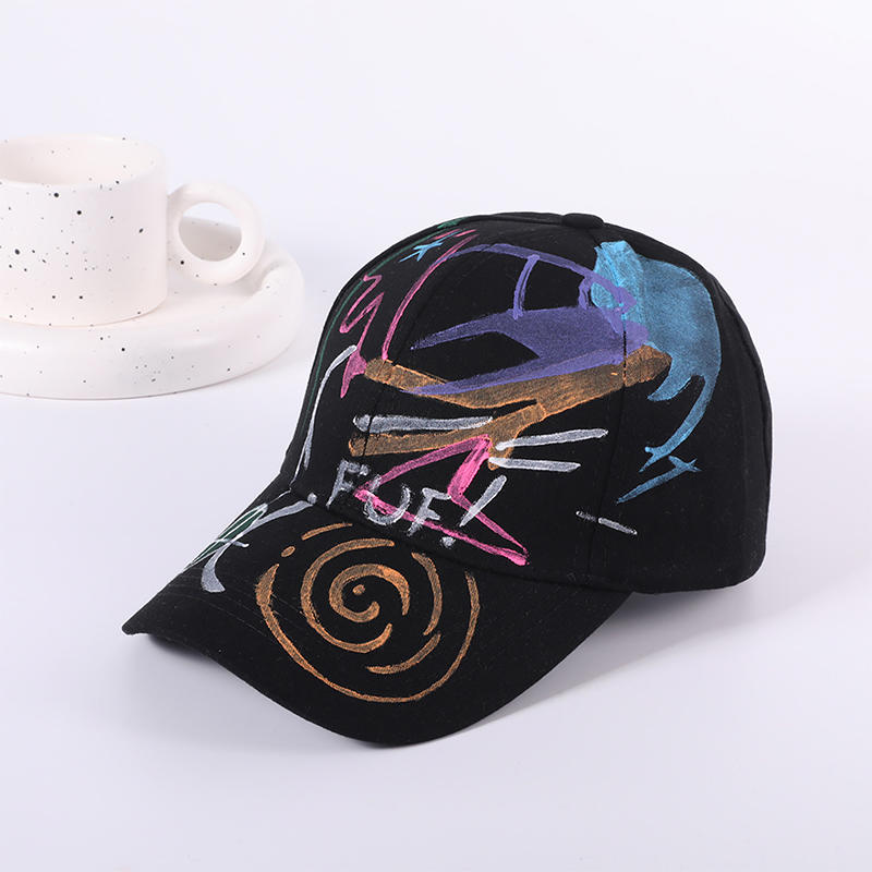 Sombreros de grafiti negros para hombres y mujeres, parejas, gorras con visera de estilo coreano, nueva moda, gorras de béisbol informales japonesas de primavera y verano