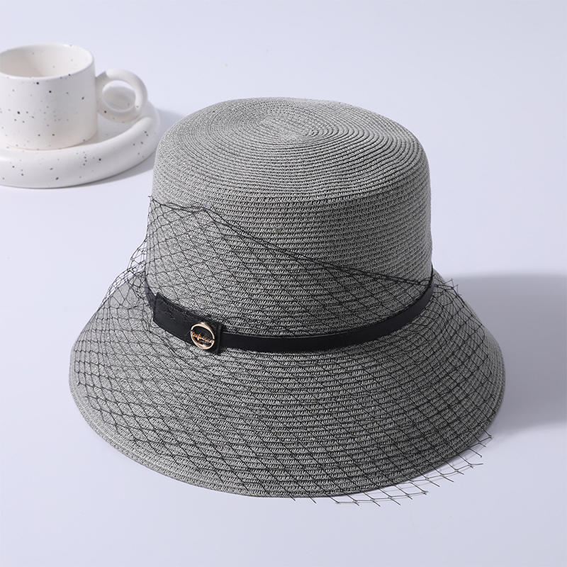 Sombrero de paja decorativo de seda negra gris, sombrero de sol japonés para primavera y verano, sombrero parasol para exteriores