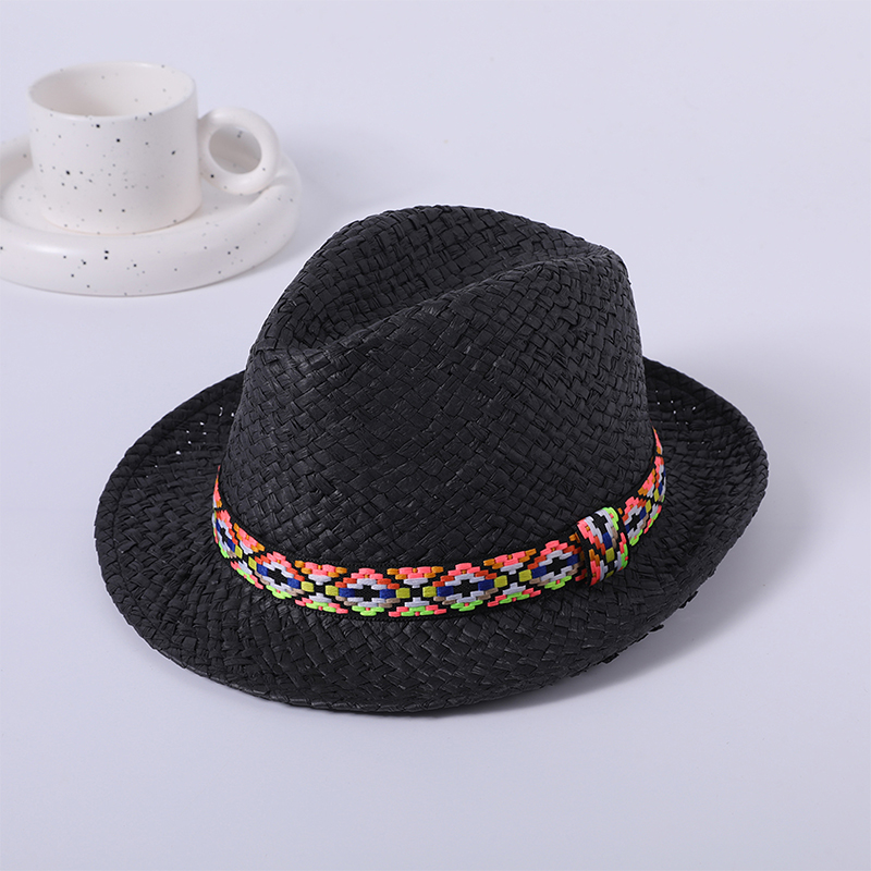 Cinta de viento étnica hecha a mano lala hierba tejida damas estilo europeo y americano Loukong pequeño sombrero