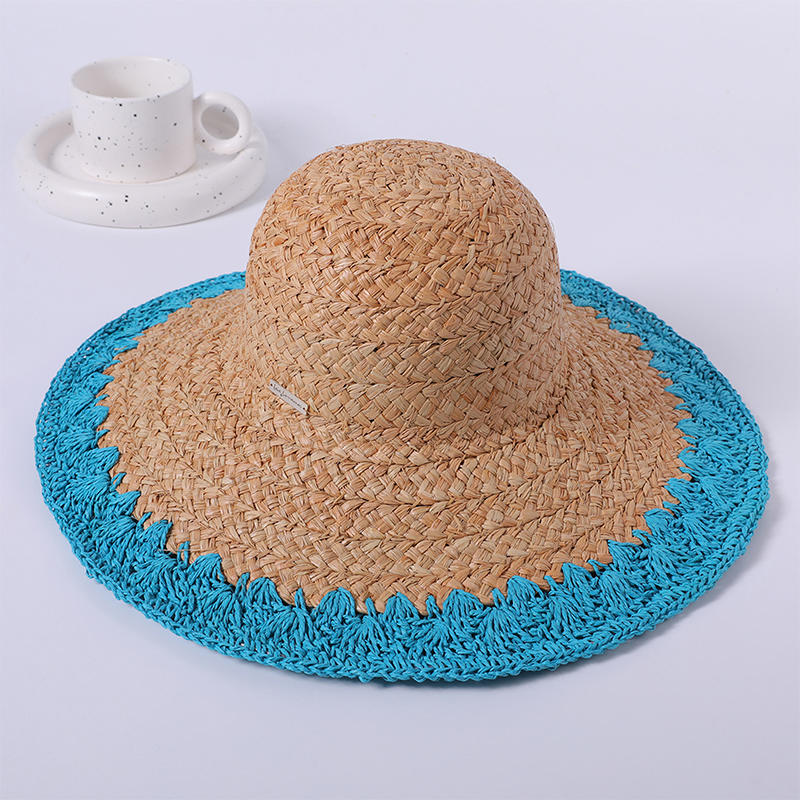 Lafite hierba estilo hueco crochet primavera y verano nuevo viaje de ocio tiro sombrero de playa tejido versión coreana femenina del sombrero para el sol sombrilla al aire libre sombrero para el sol