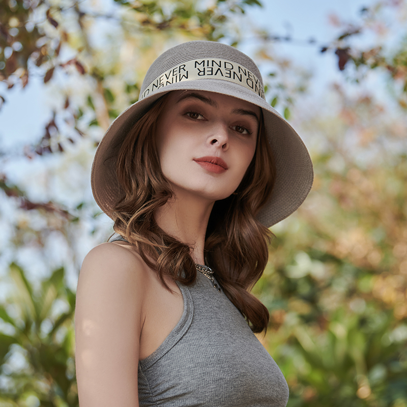 Sombrero de protección solar con cinta jacquard de moda informal de primavera y verano japonés