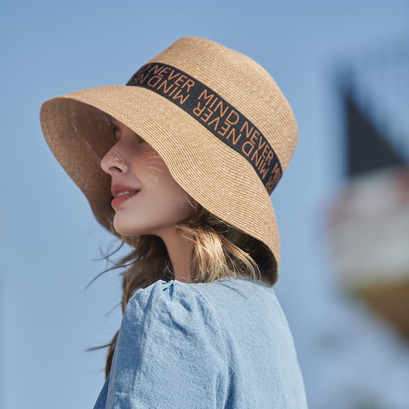 Sombrero de protección solar con cinta jacquard de moda informal de primavera y verano japonés
