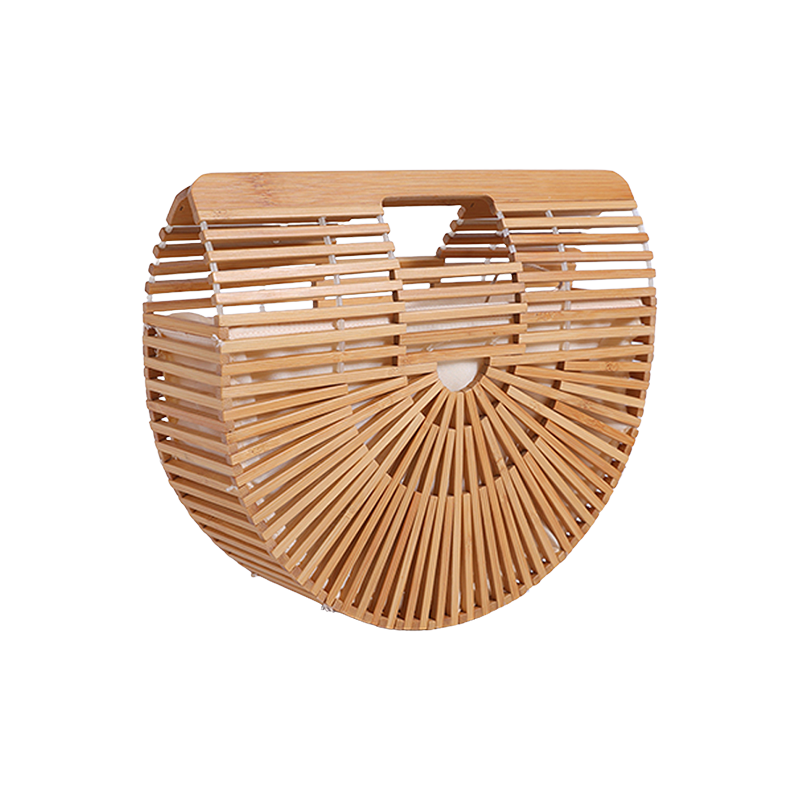 Bolsa de paja de papel hecha a mano con hilo de bambú