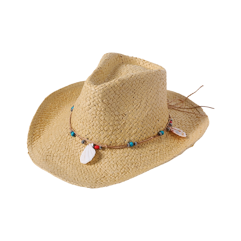 Colgante decoración sombrero de paja primavera y verano nuevo ocio juego playa tejido estilo femenino vaquero estilo europeo y americano sombrero parasol exterior