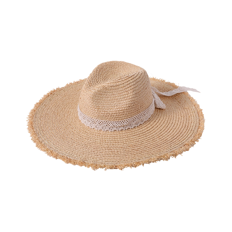 Sombrero de paja decorativo de cinta blanca, primavera y verano, nuevo sombrero de playa para juegos de ocio, tejido para mujer, estilo europeo y americano, sombrero panamá, parasol para exteriores, sombrero protector solar