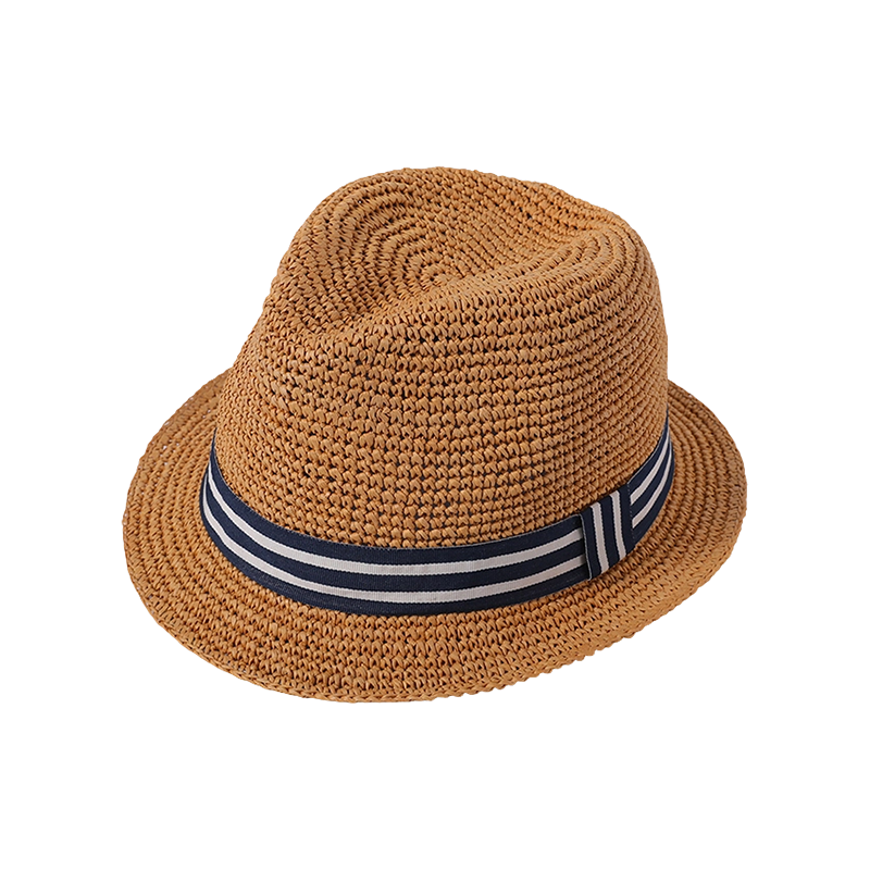 Gorro de cinta a rayas de estilo europeo y americano para mujer, tejido a mano con crochet de monofilamento fino