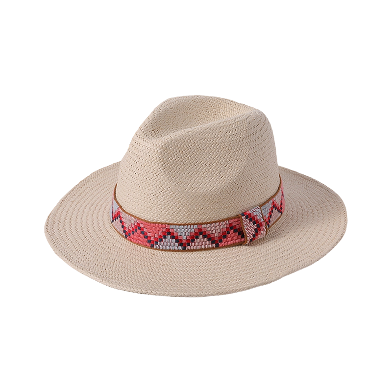 Sombrero de Cinta Nacional Hecho a Mano, Sombrero Panamá para Mujeres, Estilo Europeo y Americano, Sombrero de Sol