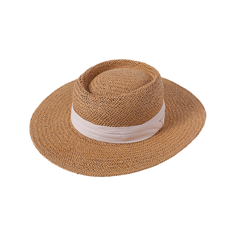 Sombrero de paja decorativo blanco, sombrero de playa de primavera y verano, sombrero de copa tejido de estilo europeo y americano para mujer, sombrero de protección solar para exteriores