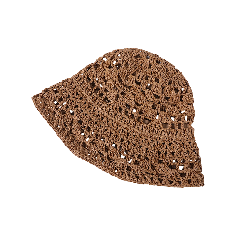 Sombrero de Paja Tejido con Patrón Hueco para Primavera y Verano, Nuevo Sombrero de Playa Japonés, Sombrero de Sol