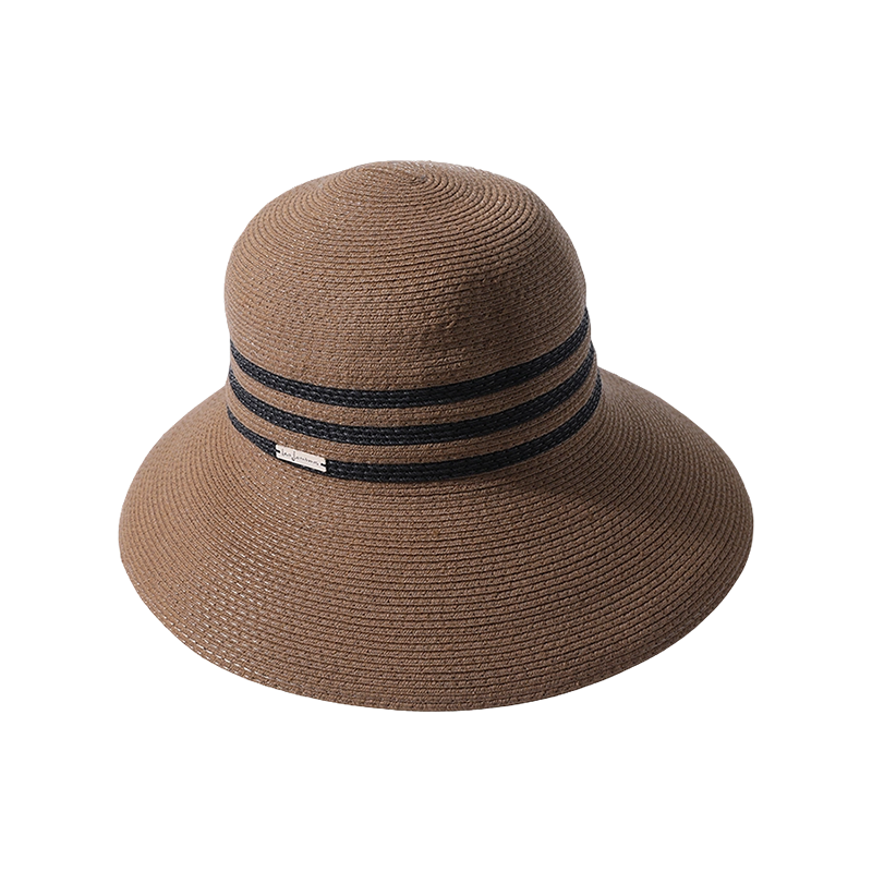 Sombrero de Paja con Tres Líneas Negras para Primavera y Verano, Nuevo Sombrero de Playa, Estilo Europeo y Americano