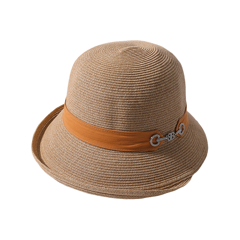 Sombrero de Paja con Cinta Naranja Decorativa para Primavera y Verano, Nuevo Sombrero de Playa, Estilo Coreano