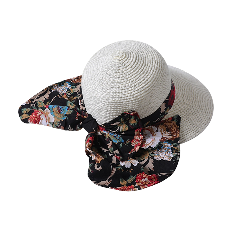 Sombrero de Paja con Lazo de Flores para Primavera y Verano, Nuevo Sombrero de Playa, Estilo Coreano