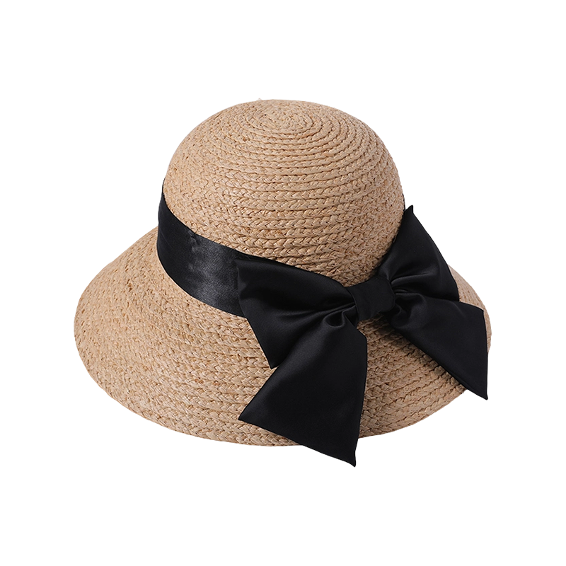 Sombrero de Paja con Lazo Decorativo para Primavera y Verano, Sombrero Japonés, Sombrero de Sol