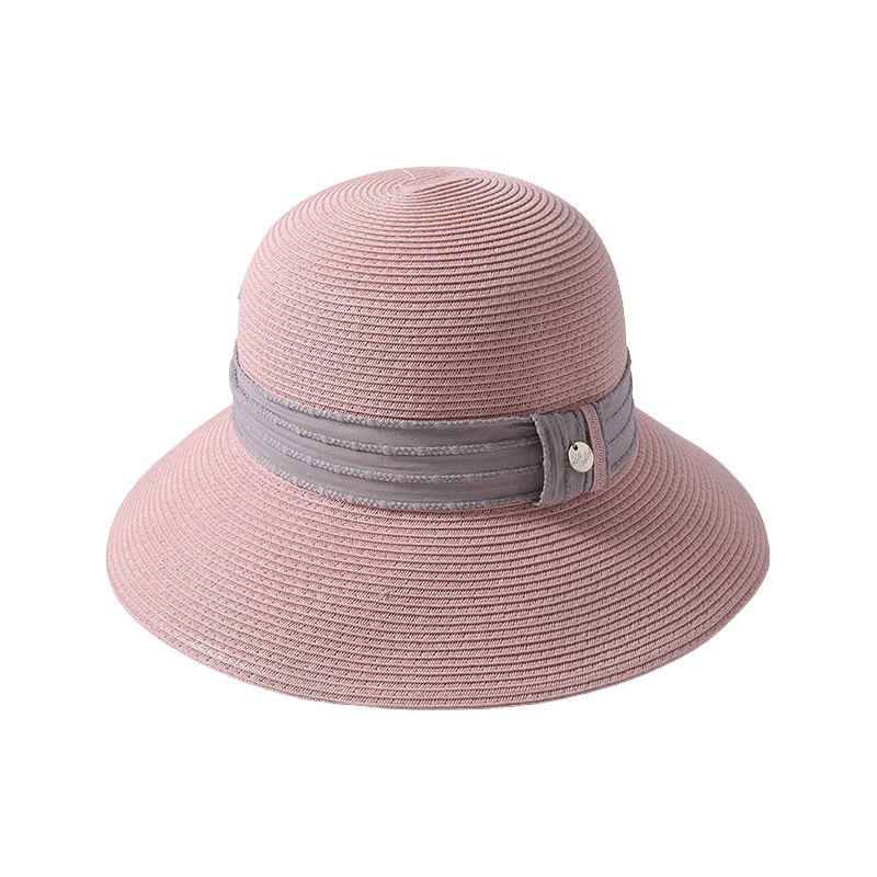 Sombrero de Paja Rosa, Nuevo de Primavera y Verano, Sombrero de Playa Estilo Japonés para Mujer, con Protección Solar