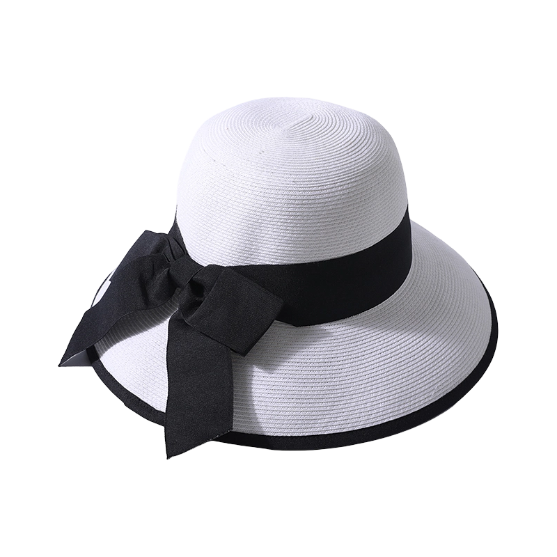 Sombrero de Pescador Estilo Japonés, Tejido Fino con Decoración de PU y Ala Ancha