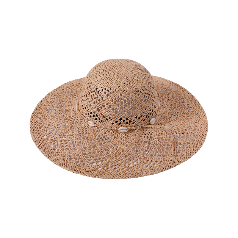 Sombrero de paja primavera y verano nuevo ocio juego playa decoración de concha tejida parasol exterior sombrero de protección solar