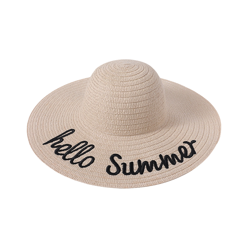 Sombrero de paja primavera y verano nuevo patrón de letras sombrero para el sol de estilo europeo y americano para mujer, parasol para exteriores