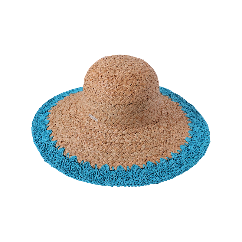 Gorro de playa tejido de crochet estilo hueco con césped Lafite, primavera y verano, nueva versión coreana del sombrero para el sol, parasol para exteriores