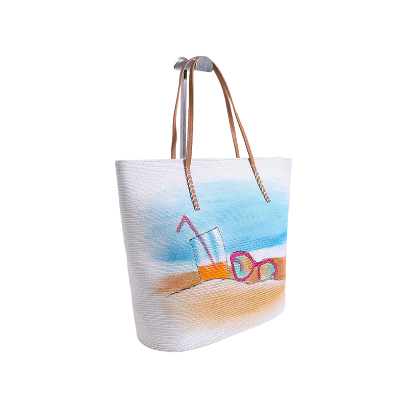 Bolsa de papel estilo puesto de mar pintada a mano