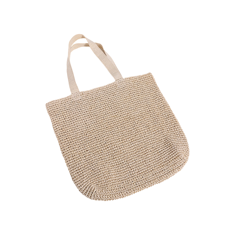 Bolso de papiro hecho a mano con flores de papiro tejidas a mano en color natural