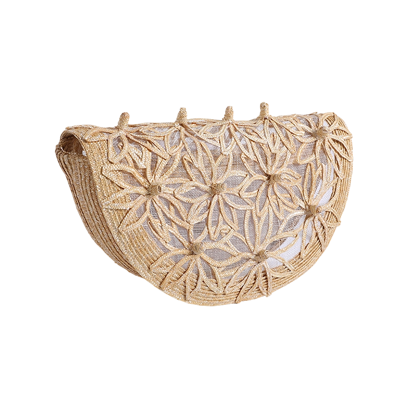 Lino importado tejido con paja de trigo fino natural tejido en una bolsa de mano