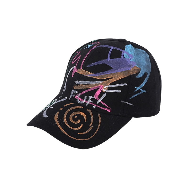 Sombrero Graffiti Negro para Hombres y Mujeres, Estilo Coreano, Sombreros de Pico, Moda de Primavera y Verano