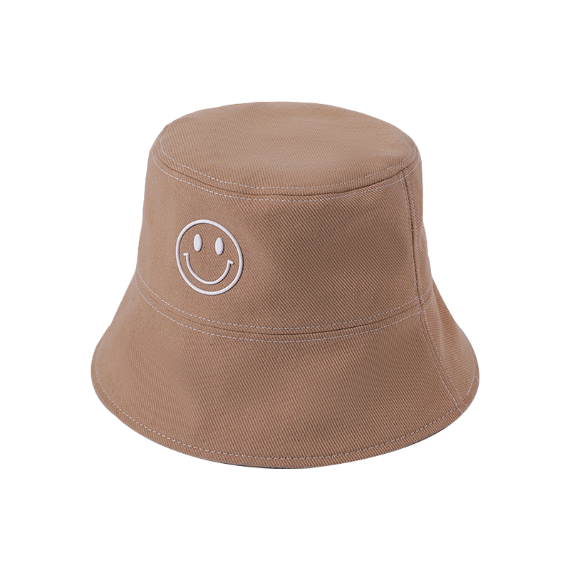 Sombrero de Tela con Patrón de Cara Sonriente para Primavera y Verano, Nuevo Estilo Casual de Playa, Sombrero de Pescador para Mujeres