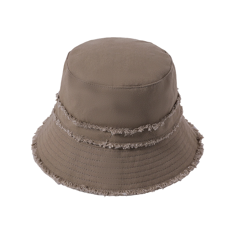 Sombrero de Tela de Borde Crudo para Primavera y Verano, Nuevo Estilo de Playa, Sombrero de Pescador para Mujeres